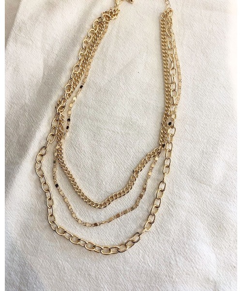 mou(モウ)の「レイヤーテクスチャーネックレス(ネックレス・レディース・ゴールド・FREE)」の7枚目の写真