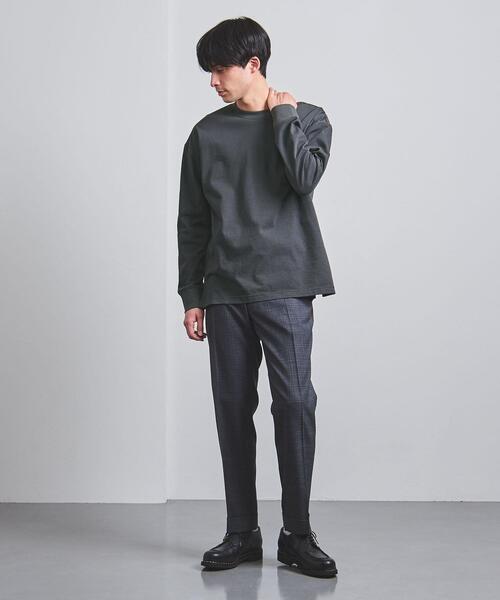 tsuki.s（ツキドットエス）の「＜tsuki.s（ツキドットエス）＞【別注】テンジク クルーネック ロングスリーブ（Tシャツ/カットソー・メンズ・オフホワイト/オリーブ・SMALL/MEDIUM/LARGE）」の4枚目の写真