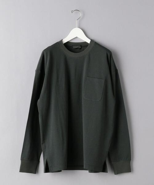 tsuki.s（ツキドットエス）の「＜tsuki.s（ツキドットエス）＞【別注】テンジク クルーネック ロングスリーブ（Tシャツ/カットソー・メンズ・オフホワイト/オリーブ・SMALL/MEDIUM/LARGE）」の7枚目の写真