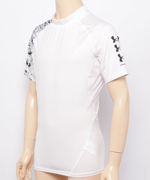 UNDER ARMOUR（アンダーアーマー）の「UAヒートギアアーマー ショートスリーブ ノベルティ（トレーニング/MEN）（Tシャツ/カットソー・メンズ・ネイビー/ブラック/ブラック×グリーン/ホワイト・MD/XL/LG/SM/3XL/XXL）」の9枚目の写真