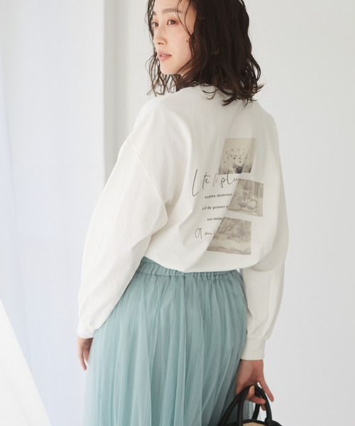 RAY CASSIN FAVORI（レイカズンフェバリ）の「・RAY CASSIN ﾊﾞｯｸ転写ptﾛﾝT＊（Tシャツ/カットソー・レディース・ライトグレー/ベージュ/オフホワイト/ピンク・FREE）」の2枚目の写真