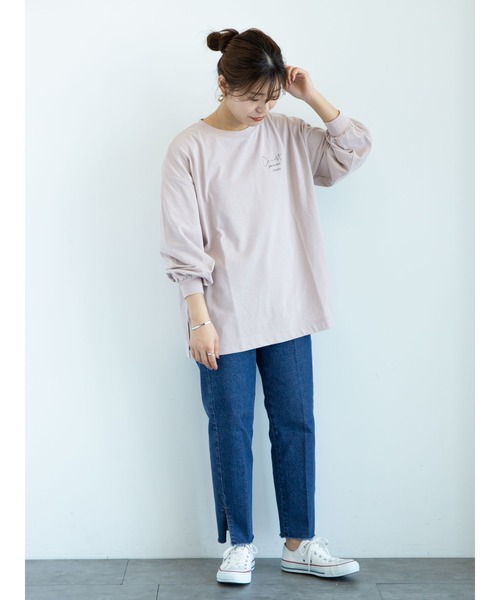 RAY CASSIN FAVORI（レイカズンフェバリ）の「・RAY CASSIN ﾊﾞｯｸ転写ptﾛﾝT＊（Tシャツ/カットソー・レディース・ライトグレー/ベージュ/オフホワイト/ピンク・FREE）」の7枚目の写真