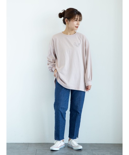 RAY CASSIN FAVORI（レイカズンフェバリ）の「・RAY CASSIN ﾊﾞｯｸ転写ptﾛﾝT＊（Tシャツ/カットソー・レディース・ライトグレー/ベージュ/オフホワイト/ピンク・FREE）」の5枚目の写真