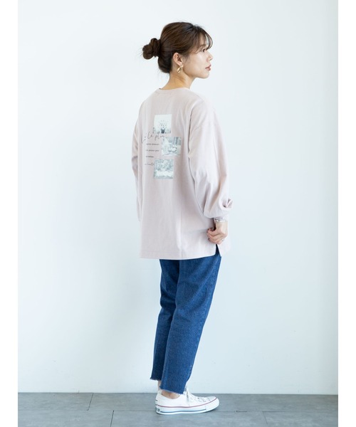 RAY CASSIN FAVORI（レイカズンフェバリ）の「・RAY CASSIN ﾊﾞｯｸ転写ptﾛﾝT＊（Tシャツ/カットソー・レディース・ライトグレー/ベージュ/オフホワイト/ピンク・FREE）」の11枚目の写真