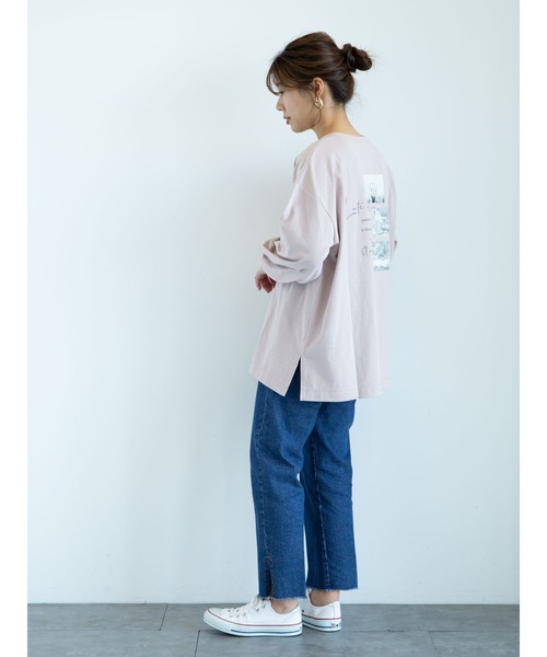 RAY CASSIN FAVORI（レイカズンフェバリ）の「・RAY CASSIN ﾊﾞｯｸ転写ptﾛﾝT＊（Tシャツ/カットソー・レディース・ライトグレー/ベージュ/オフホワイト/ピンク・FREE）」の16枚目の写真