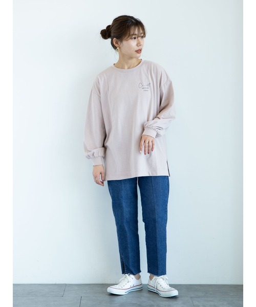 RAY CASSIN FAVORI（レイカズンフェバリ）の「・RAY CASSIN ﾊﾞｯｸ転写ptﾛﾝT＊（Tシャツ/カットソー・レディース・ライトグレー/ベージュ/オフホワイト/ピンク・FREE）」の15枚目の写真