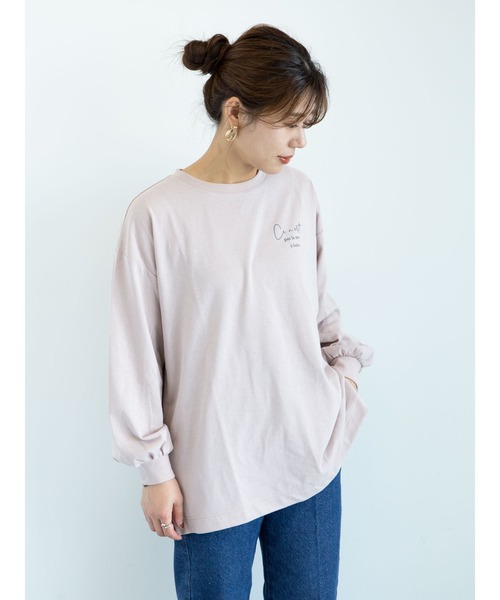 Ray cassin FAVORI Tシャツ カットソー プリント 半袖 F 黒 セール・RAY CASSIN ﾊﾞｯｸ転写ptﾛﾝT＊（Tシャツ&frasl;カットソー）｜RAY