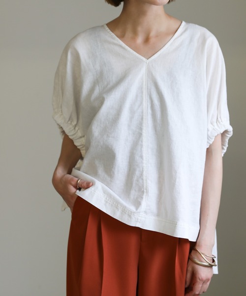 select MOCA（セレクトモカ）の「リネンサイドリボンギャザーブラウス（シャツ/ブラウス・レディース・ホワイト/ブラック/ベージュ・FREE）」の13枚目の写真