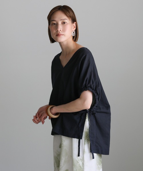 select MOCA（セレクトモカ）の「リネンサイドリボンギャザーブラウス（シャツ/ブラウス・レディース・ホワイト/ブラック/ベージュ・FREE）」の17枚目の写真