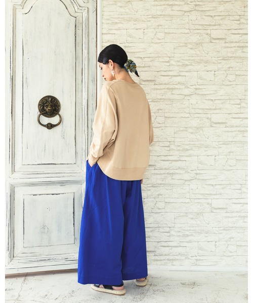 manana suerte（マニャーナスエルテ）の「コットンリネンボリュームパンツ（その他パンツ・レディース・カーキ/ベージュ/ブルー/ブラック・FREE）」の6枚目の写真