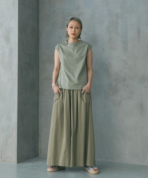 manana suerte（マニャーナスエルテ）の「コットンリネンボリュームパンツ（その他パンツ・レディース・カーキ/ベージュ/ブルー/ブラック・FREE）」の13枚目の写真