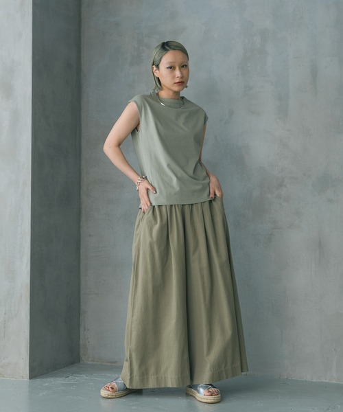 manana suerte（マニャーナスエルテ）の「コットンリネンボリュームパンツ（その他パンツ・レディース・カーキ/ベージュ/ブルー/ブラック・FREE）」の14枚目の写真