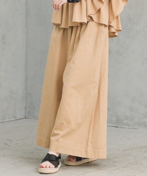 manana suerte（マニャーナスエルテ）の「コットンリネンボリュームパンツ（その他パンツ・レディース・カーキ/ベージュ/ブルー/ブラック・FREE）」の22枚目の写真