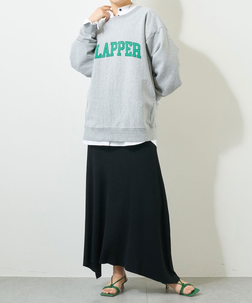 Whim Gazette グレー トレーナー Whim Gazette トレーナー スウェット スウェットVネックプル
