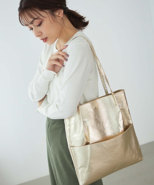 Edit Sheen（エディットシーン）の「メタリックトート（トートバッグ・レディース・シルバー/ゴールド・FREE）」の2枚目の写真