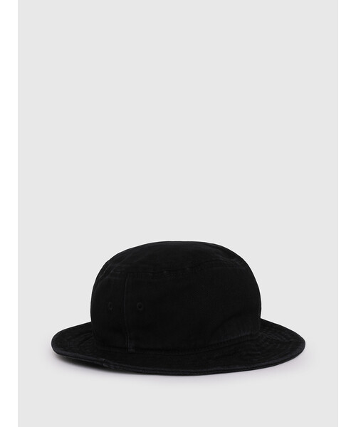 DIESEL(ディーゼル)の「メンズ キャップ バケットハット ロゴラベル コットン(キャップ・メンズ・ホワイト/ブラック・02)」の1枚目の写真