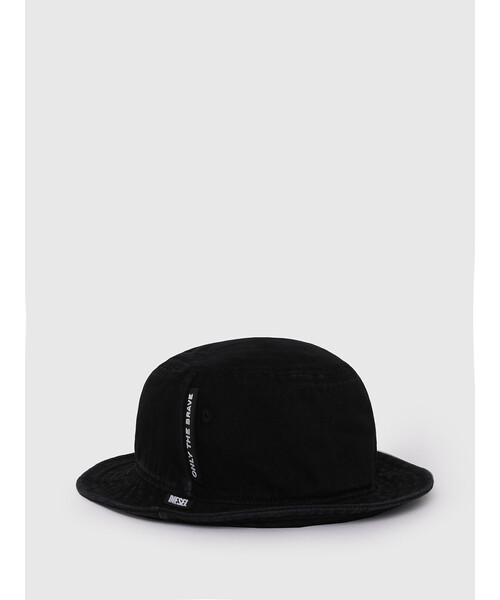 DIESEL(ディーゼル)の「メンズ キャップ バケットハット ロゴラベル コットン(キャップ・メンズ・ホワイト/ブラック・02)」の4枚目の写真