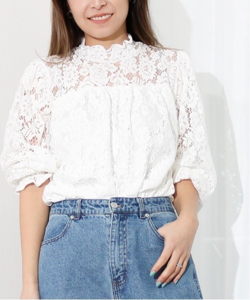 Per sist ence(パーシエンス)の「Per sist ence/パーシエンス レースプルオーバー(シャツ/ブラウス・レディース・アイボリー/オフホワイト/ブラック・FREE)」の2枚目の写真