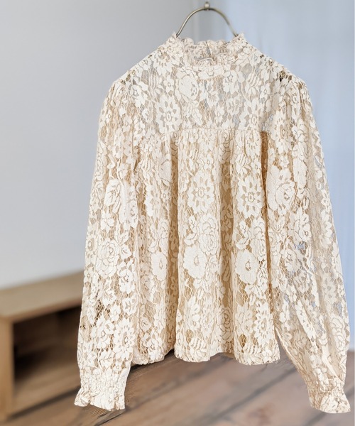 Per sist ence(パーシエンス)の「Per sist ence/パーシエンス レースプルオーバー(シャツ/ブラウス・レディース・アイボリー/オフホワイト/ブラック・FREE)」の1枚目の写真