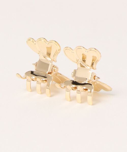 flower(フラワー)の「ハートウィングクリップ(2ピース)(バレッタ/ヘアクリップ・レディース・ゴールド・FREE)」の2枚目の写真