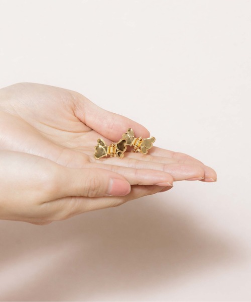 flower(フラワー)の「ハートウィングクリップ(2ピース)(バレッタ/ヘアクリップ・レディース・ゴールド・FREE)」の4枚目の写真