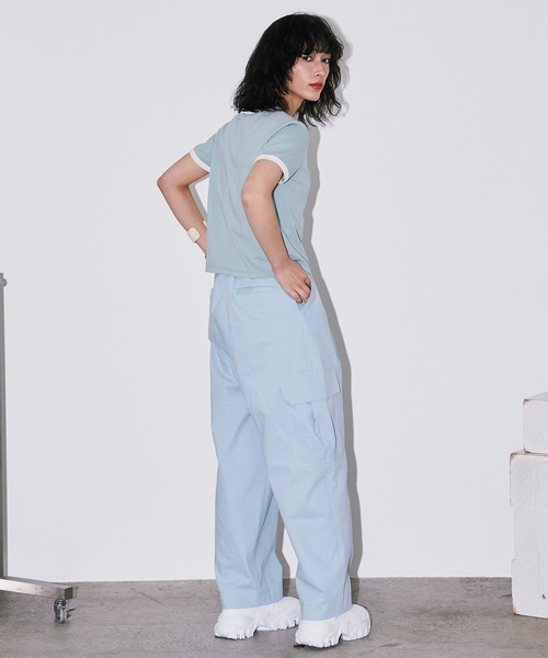 Bonjour Girl（ボンジュールガール）の「【Bonjour Girl/ボンジュールガール】 AUREVOIR　リンガーＴシャツ（Tシャツ/カットソー・レディース・ラベンダー/グリーン/イエロー・FREE）」の10枚目の写真