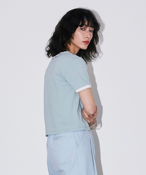 Bonjour Girl（ボンジュールガール）の「【Bonjour Girl/ボンジュールガール】 AUREVOIR　リンガーＴシャツ（Tシャツ/カットソー・レディース・ラベンダー/グリーン/イエロー・FREE）」の21枚目の写真