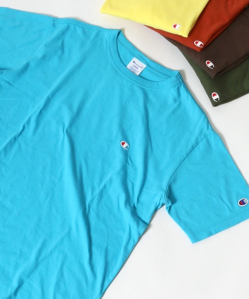 Champion（チャンピオン）の「Champion/チャンピオン ワンポイント刺繍 無地Tシャツ（Tシャツ/カットソー・メンズ・ホワイト/レモンイエロー/レンガ/ターコイズブルー/アイボリー/グレー/ネイビー/ブラウン/ブラック/ダークグリーン・S/M/L/XL）」の8枚目の写真