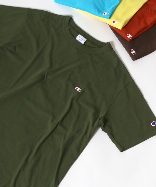 Champion（チャンピオン）の「Champion/チャンピオン ワンポイント刺繍 無地Tシャツ（Tシャツ/カットソー・メンズ・ホワイト/レモンイエロー/レンガ/ターコイズブルー/アイボリー/グレー/ネイビー/ブラウン/ブラック/ダークグリーン・S/M/L/XL）」の6枚目の写真