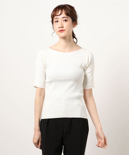 Bab(バブ)の「【WEB限定】半袖リブニットトップス(ニット/セーター・レディース・ブラック/ライトグリーン/アイボリー/グレー系その他・FREE)」の19枚目の写真