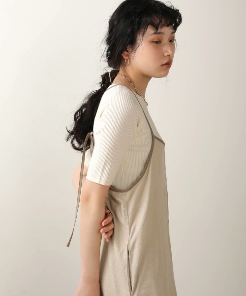 Bab(バブ)の「【WEB限定】半袖リブニットトップス(ニット/セーター・レディース・ブラック/ライトグリーン/アイボリー/グレー系その他・FREE)」の15枚目の写真