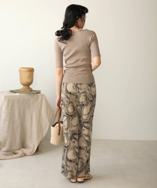 Bab(バブ)の「【WEB限定】半袖リブニットトップス(ニット/セーター・レディース・ブラック/ライトグリーン/アイボリー/グレー系その他・FREE)」の8枚目の写真