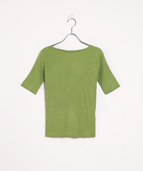 Bab(バブ)の「【WEB限定】半袖リブニットトップス(ニット/セーター・レディース・ブラック/ライトグリーン/アイボリー/グレー系その他・FREE)」の13枚目の写真