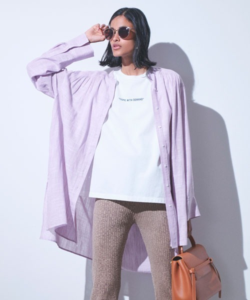 Mila Owen（ミラオーウェン）の「グラフィックプリントTシャツ（Tシャツ/カットソー・レディース・ホワイト/ベージュ/イエロー・0/1）」の2枚目の写真