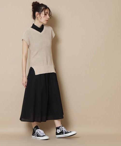 N.（N. Natural Beauty Basic）（エヌエヌナチュラルビューティーベーシック）の「◆スリーブレスＶネックニット（ニット/セーター・レディース・ブラック/ベージュ/テラコッタ・MEDIUM）」の9枚目の写真