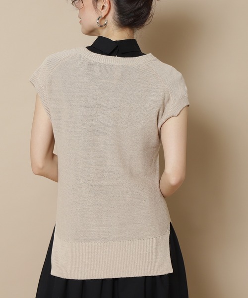 N.（N. Natural Beauty Basic）（エヌエヌナチュラルビューティーベーシック）の「◆スリーブレスＶネックニット（ニット/セーター・レディース・ブラック/ベージュ/テラコッタ・MEDIUM）」の11枚目の写真