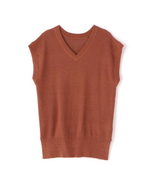 N.（N. Natural Beauty Basic）（エヌエヌナチュラルビューティーベーシック）の「◆スリーブレスＶネックニット（ニット/セーター・レディース・ブラック/ベージュ/テラコッタ・MEDIUM）」の17枚目の写真