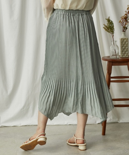 Amourire（アムリール）の「イレヘムプリーツSK（スカート・レディース・ベージュ/サックスブルー/イエロー・M）」の15枚目の写真