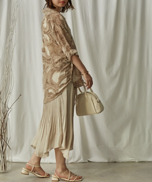 Amourire（アムリール）の「イレヘムプリーツSK（スカート・レディース・ベージュ/サックスブルー/イエロー・M）」の9枚目の写真