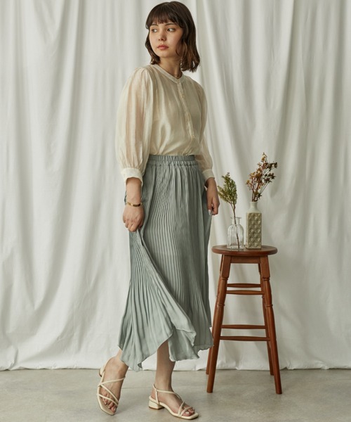 Amourire（アムリール）の「イレヘムプリーツSK（スカート・レディース・ベージュ/サックスブルー/イエロー・M）」の13枚目の写真