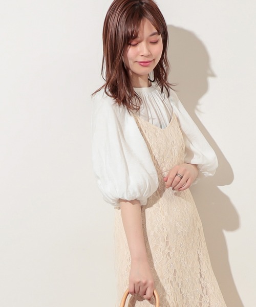 natural couture（ナチュラルクチュール）の「プチプラバンドカラーバルーンブラウス（シャツ/ブラウス・レディース・オフホワイト/ブラック/ベージュ/ミント・FREE）」の20枚目の写真