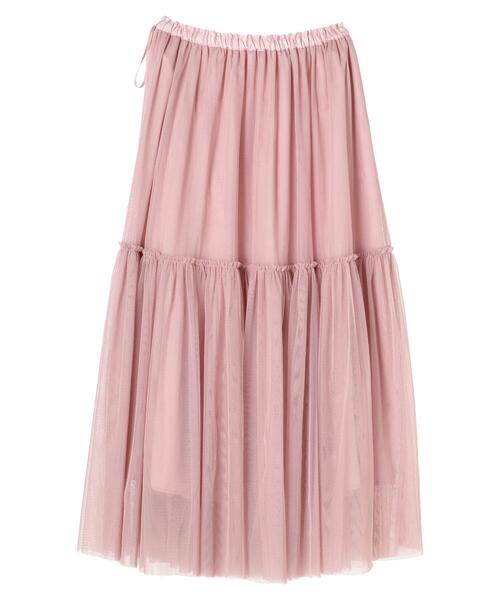 Maison de FLEUR(メゾンドフルール)の「チュールボリュームフレアスカート(スカート・レディース・ピンクベージュ/ブラック/ベージュ・FREE)」の15枚目の写真