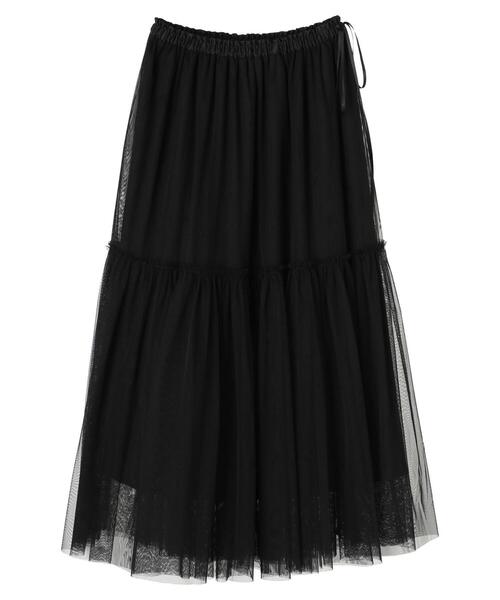 Maison de FLEUR(メゾンドフルール)の「チュールボリュームフレアスカート(スカート・レディース・ピンクベージュ/ブラック/ベージュ・FREE)」の20枚目の写真