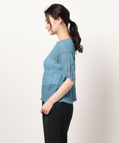 LOWRYS FARM(ローリーズファーム)の「シアープリーツプルオーバー5S 948777(Tシャツ/カットソー・レディース・オフホワイト/ブラック/パープル/ブルー/オレンジ・FREE)」の7枚目の写真