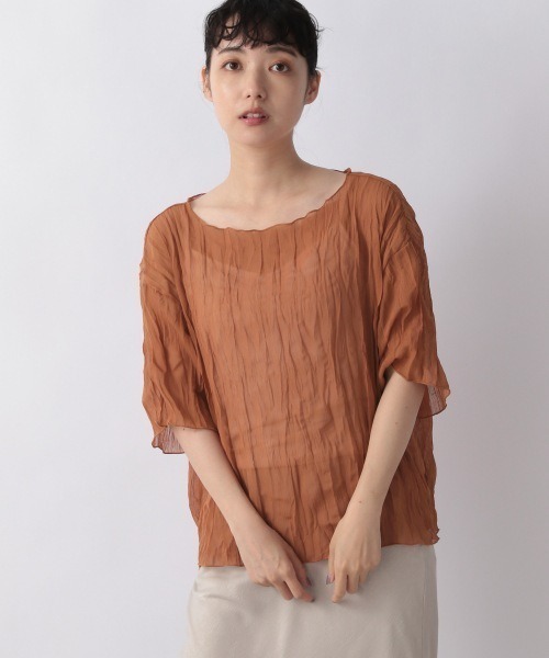 LOWRYS FARM(ローリーズファーム)の「シアープリーツプルオーバー5S 948777(Tシャツ/カットソー・レディース・オフホワイト/ブラック/パープル/ブルー/オレンジ・FREE)」の5枚目の写真