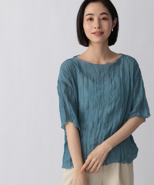 LOWRYS FARM(ローリーズファーム)の「シアープリーツプルオーバー5S 948777(Tシャツ/カットソー・レディース・オフホワイト/ブラック/パープル/ブルー/オレンジ・FREE)」の4枚目の写真