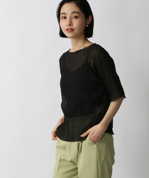 LOWRYS FARM(ローリーズファーム)の「シアープリーツプルオーバー5S 948777(Tシャツ/カットソー・レディース・オフホワイト/ブラック/パープル/ブルー/オレンジ・FREE)」の3枚目の写真