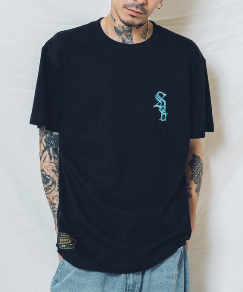 Subciety（サブサエティ）の「CROWD S/S（Tシャツ/カットソー・メンズ・ホワイト×ブルー/ブラック×ブラック/ブラック×イエロー/グレー/パープル系その他/ブラック×ブルー/スミクロ/ブルー/ホワイト/ブラック・SMALL/MEDIUM/LARGE/X-LARGE/XX-LARGE）」の6枚目の写真