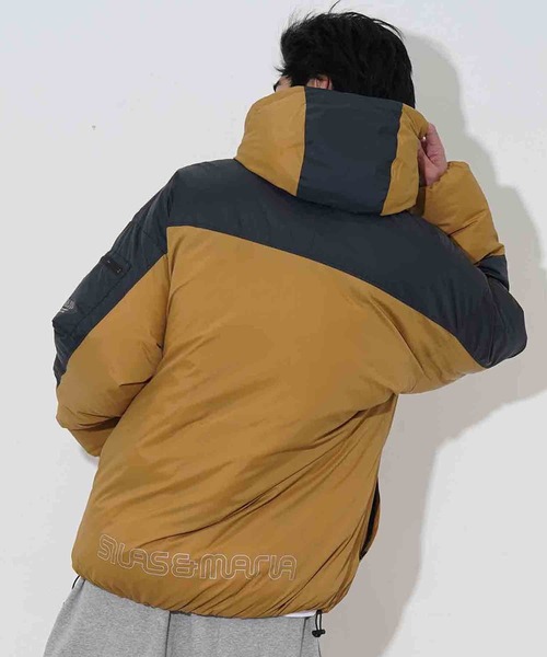 SILAS（サイラス）の「BICOLOR ZIP-UP PUFFER JACKET（ダウンジャケット/コート・メンズ・ベージュ/オリーブ・X-LARGE/MEDIUM/LARGE）」の17枚目の写真
