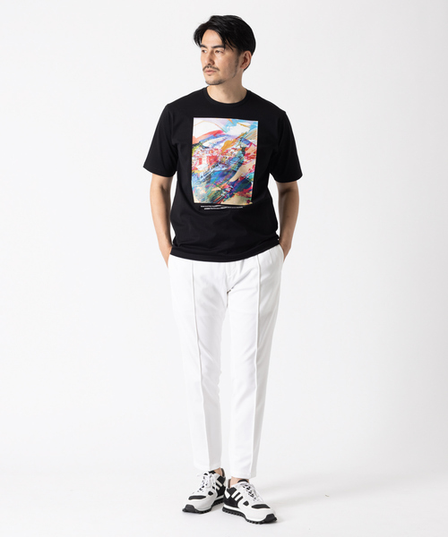 DESIGNWORKS(デザインワークス)の「フランス風景デザイン フロントプリント Tシャツ(Tシャツ/カットソー・メンズ・ホワイト/ブラック・46/48/50)」の8枚目の写真